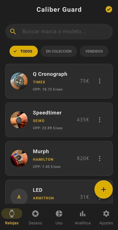 Caliber Guard App Screen